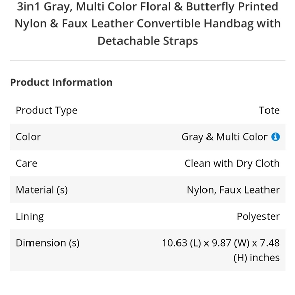 3 in 1 Butterfly Print Crossbody Handbag backpack - Picture 11 of 14